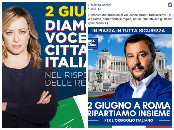 La manifestazione del 2 giugno di Lega e Fratelli d’Italia sarà aperta solo ai residenti e domiciliati nel Lazio?