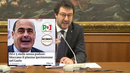 Non è vero, come dice Salvini, che «Pd e M5S hanno bloccato il plasma iperimmune nel Lazio» article-post
