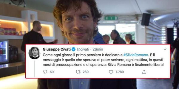 Anche il primo tweet di oggi di Civati è per Silvia Romano: «Le battaglie non sono mai perse, anche quelle che lo sembrano»