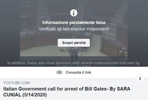 Il discorso di Sara Cunial etichettato come disinformazione da Facebook e segnalato da BuzzFeed