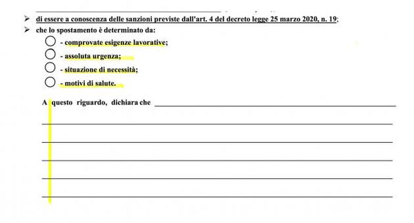 Cosa bisogna scrivere nelle sei righe a ‘risposta aperta’ della nuova autocertificazione per la fase 2