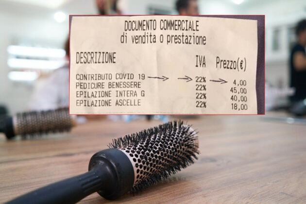La «tassa Covid» di parrucchieri ed estetisti che è comparsa su alcuni scontrini article-post
