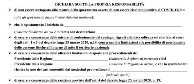 L’ultima autocertificazione che serve solo a spostarsi tra regioni article-post