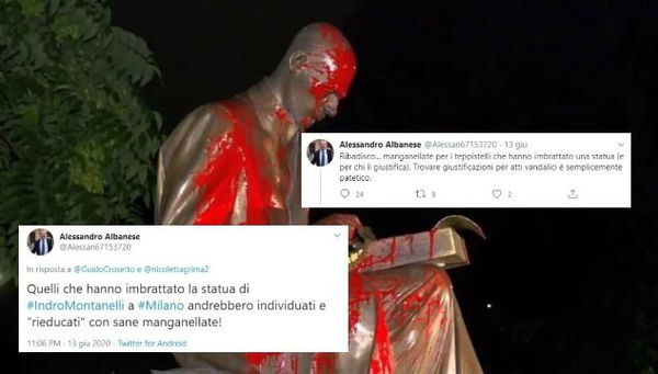Il vicesindaco di Cerano (Novara) chiede la ‘rieducazione con sane manganellate’ per chi ha imbrattato la statua di Montanelli
