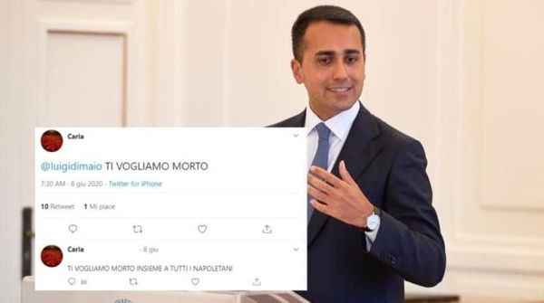 «Ti vogliamo morto insieme a tutti i napoletani», le minacce social contro Luigi Di Maio