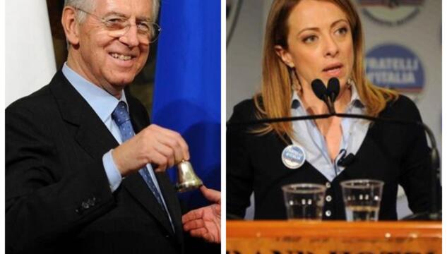 Giorgia Meloni e Mario Monti