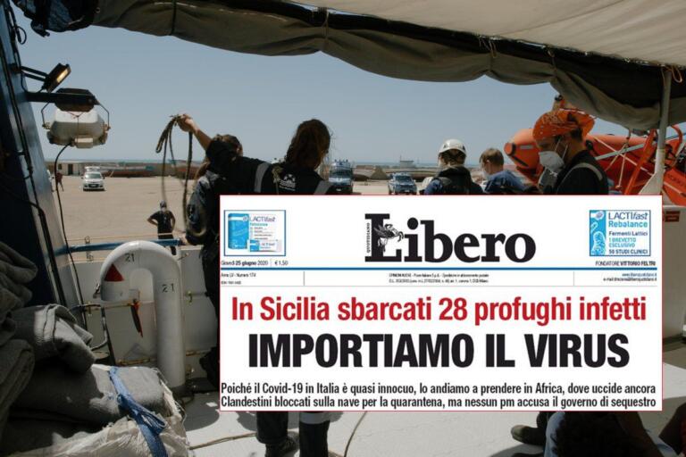 Per Libero «importiamo il virus» perché ci sono «profughi infetti»