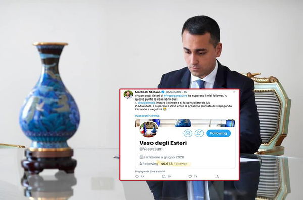 E Manlio Di Stefano entra in competizione con il vaso (finto) di Propaganda Live