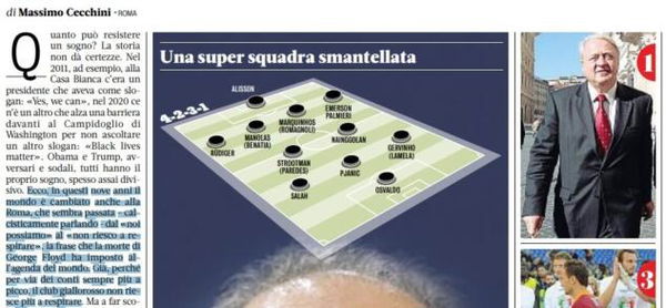 La Gazzetta dello Sport usa quel «I can’t breathe» di George Floyd per parlare della situazione economica della Roma 