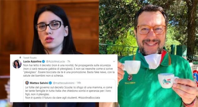 Azzolina prova a insegnare a Salvini come si scrive ‘plexiglass’, ma il leghista non ha commesso alcun errore article-post