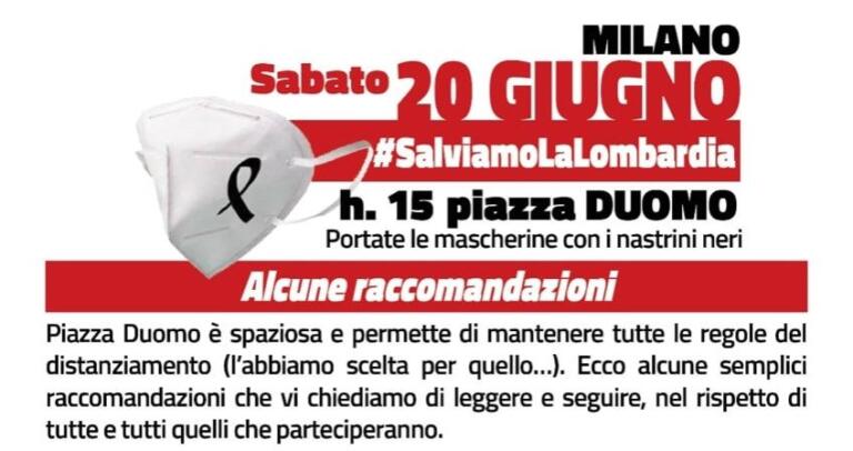 La manifestazione in sicurezza a Milano per salvare la Lombardia