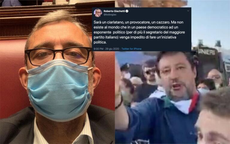 Giachetti dice che Salvini è un «ciarlatano e caz*aro», ma non gli può essere impedito di fare un’iniziativa politica