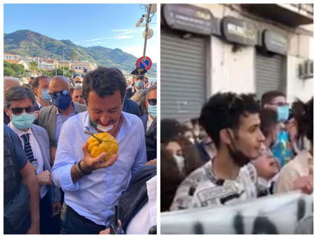 Salvini non vedeva l’ora di tornare in piazza per prendersela con i contestatori e con i migranti «turisti che non vogliamo» article-post
