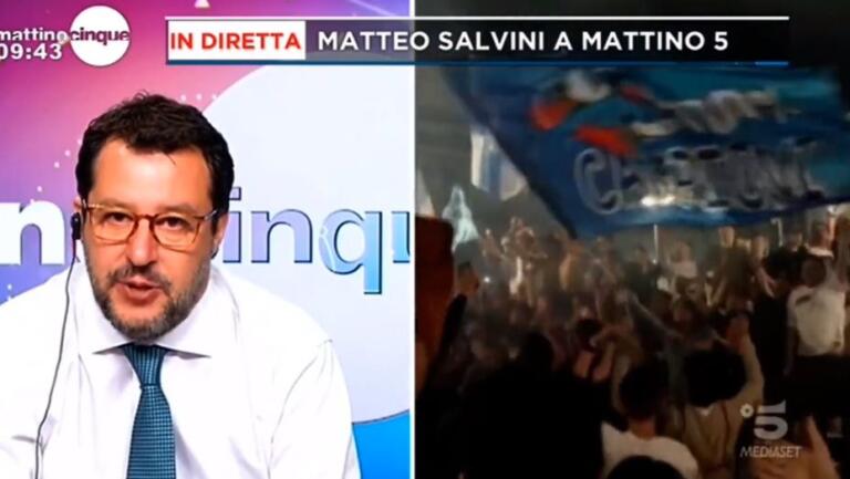 Salvini critica De Luca per i festeggiamenti di Napoli, ma poi dice che «lascerebbe maggiore libertà ai cittadini»