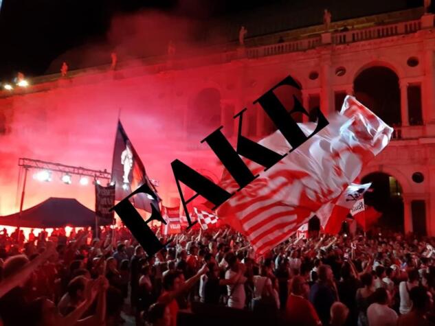 La bufala degli assembramenti dei tifosi del Vicenza per festeggiare la promozione in Serie B article-post