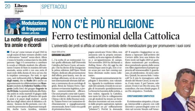 Tiziano Ferro testimonial Università Cattolica