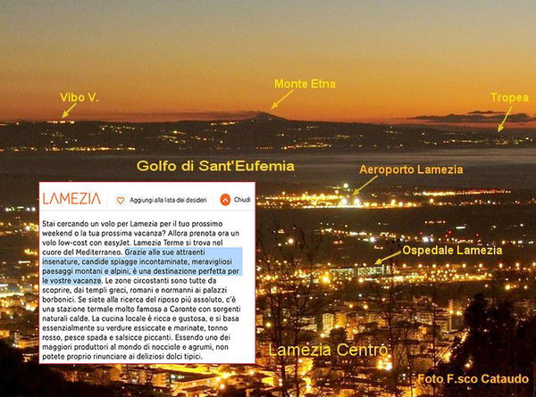 La correzione di EasyJet affrettata e confusa: a Lamezia spuntano anche i «paesaggi alpini»