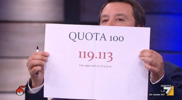 L’universo parallelo in cui Salvini dice che i 300mila pensionati di quota 100 sono stati sostituiti da altrettanti nuovi lavoratori