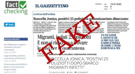 La bufala dei ‘25 poliziotti infetti dopo lo sbarco dei migranti in Calabria’ article-post