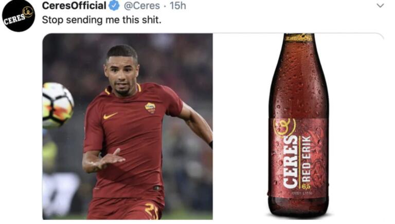 Ceres chiede scusa a Bruno Peres per un tweet ‘inopportuno’
