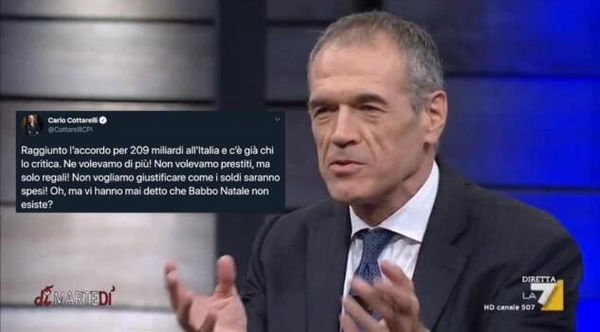 Cottarelli contro chi critica l’accordo europeo: «Ve lo hanno mai detto che Babbo Natale non esiste?»
