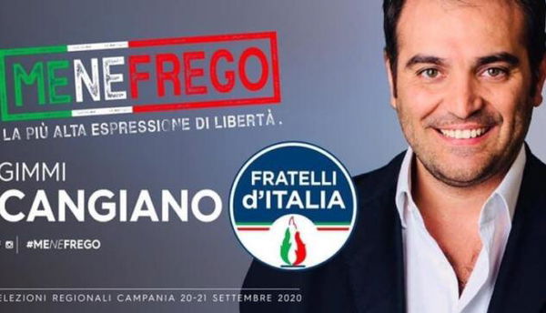 Il candidato di FdI in Campania sta usando il motto fascista «me ne frego» come slogan