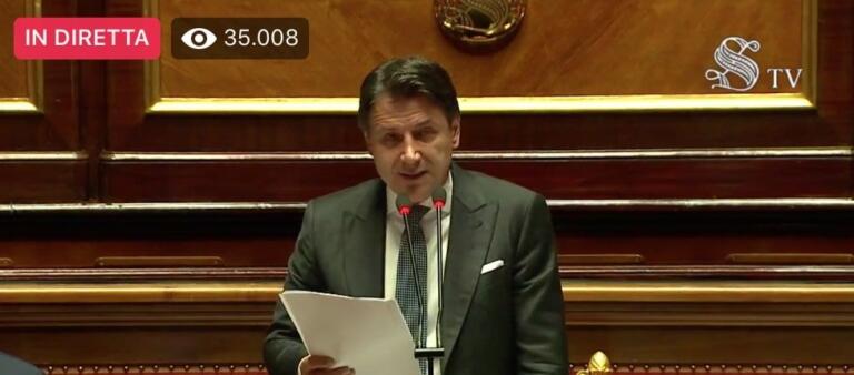 Giuseppe Conte in Senato proroga lo stato d’emergenza: «Dal 2014 è successo 84 volte su 154»