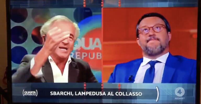 La faccia si Salvini quando Lévy dice che «l’Italia senza l’Europa sparirebbe» | VIDEO
