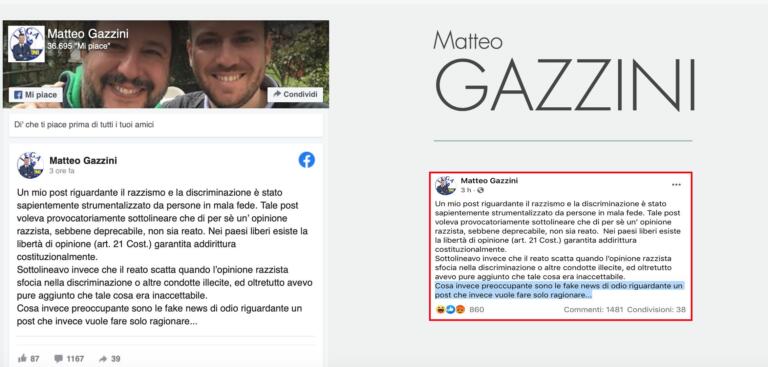 Il leghista che «ci vuole far ragionare» dicendo che non c’è libertà se non si permette a uno di essere razzista