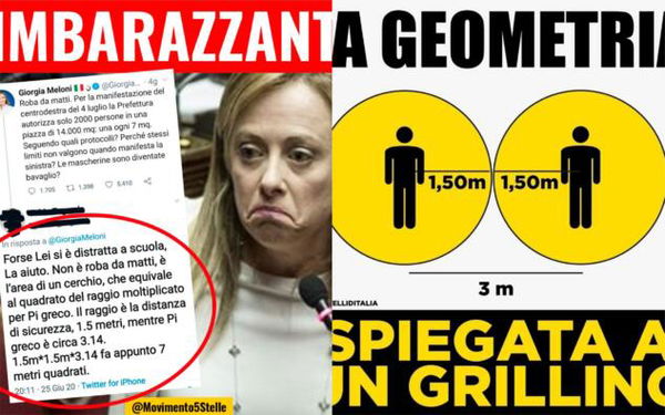 Meloni e grillini discutono anche sulla geometria