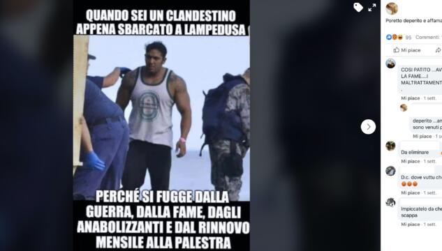Migrante palestrato a Lampedusa