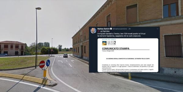 Per Salvini l’emergenza Covid c’è solo quando 129 migranti sono positivi (asintomatici) a Treviso