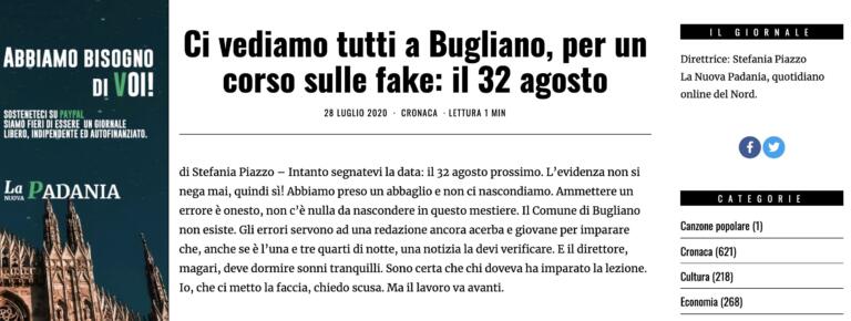 La Nuova Padania chiede scusa dopo la ‘gaffe’ sul caso Bugliano