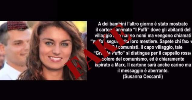 No, Susanna Ceccardi non ha mai detto che i Puffi sono comunisti article-post