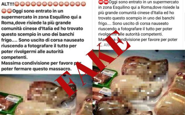 Non è vero che in un supermercato di Roma sono in vendita le teste di cane