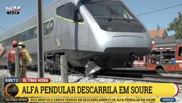 Treno deragliato in Portogallo