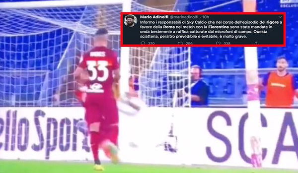 Le bestemmie al momento del rigore della Roma contro la Fiorentina | VIDEO