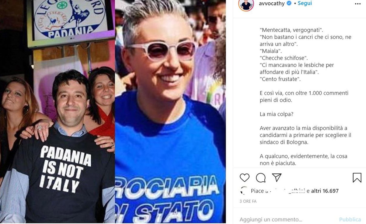 Cathy La Torre, vittima di odio online per un post (sbagliato) della Lega, risponde a Salvini article-post
