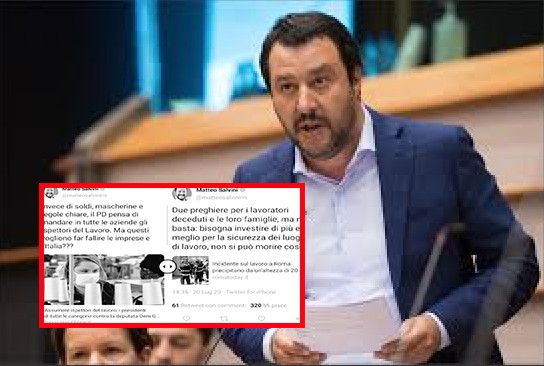 Salvini, dopo i morti sul lavoro, vuole investire in sicurezza. Ma si lamentava sugli ispettori mandati dal governo
