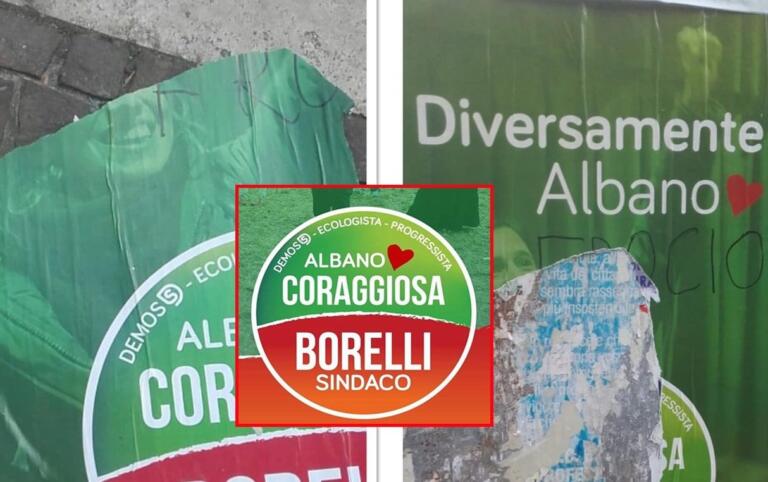 La scritta ‘fr*cio’ sul manifesto di Albano Coraggiosa, Schlein: «Atto vile»