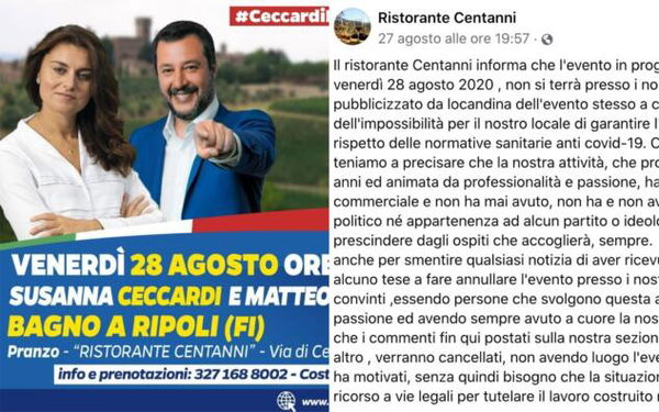 Salvini si arrabbia per un pranzo saltato (per via delle norme anti-Covid)