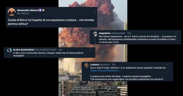 Gli ‘artificieri’ social italiani hanno già deciso: a Beirut è esplosa una bomba nucleare