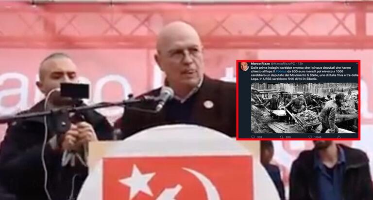 Marco Rizzo dice che i deputati con il bonus Covid in Urss sarebbero stati «spediti in Siberia»