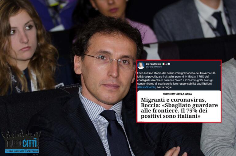 Giorgia Meloni e il governo che colpevolizza i cittadini perché il 75% dei contagi è di italiani
