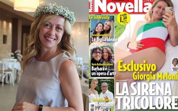 Su Novella 2000 Giorgia Meloni diventa la «sirena tricolore»