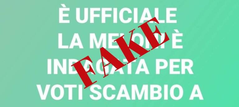 No, Giorgia Meloni non è indagata a Napoli per voto di scambio