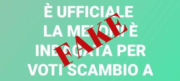 No, Giorgia Meloni non è indagata a Napoli per voto di scambio