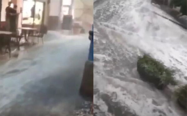 Nubifragio in Alto Adige: le immagini delle strade di Merano allagate | VIDEO