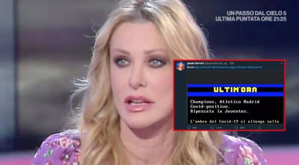 Paola Ferrari e il tweet sulla Juve ripescata per i positivi al coronavirus dell’Atletico Madrid