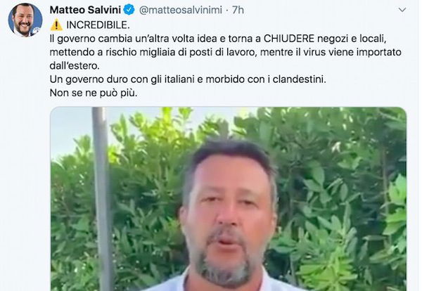 Salvini sulle discoteche: «Un governo duro con gli italiani e morbido con i clandestini»